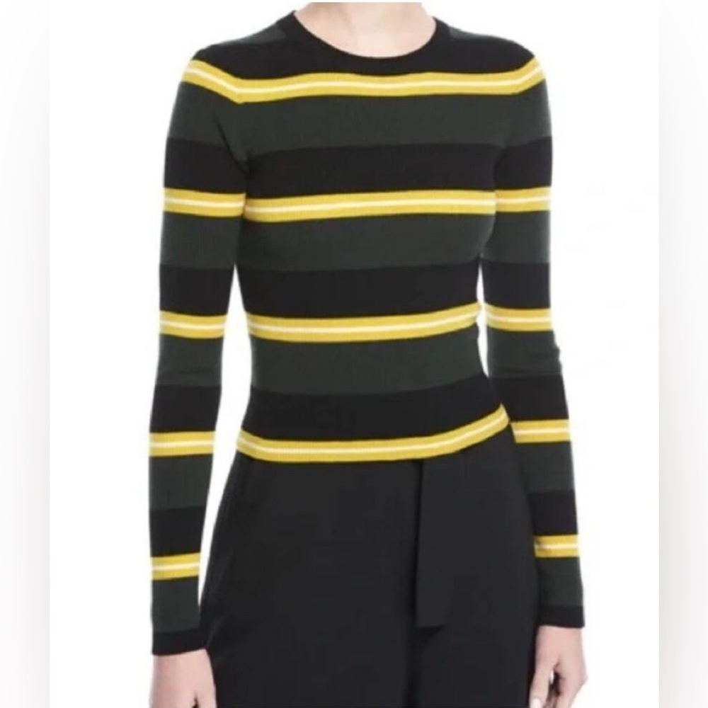 A.L.C. Shea Crewneck Striped Knit Sweater Merino Wool Blend XS